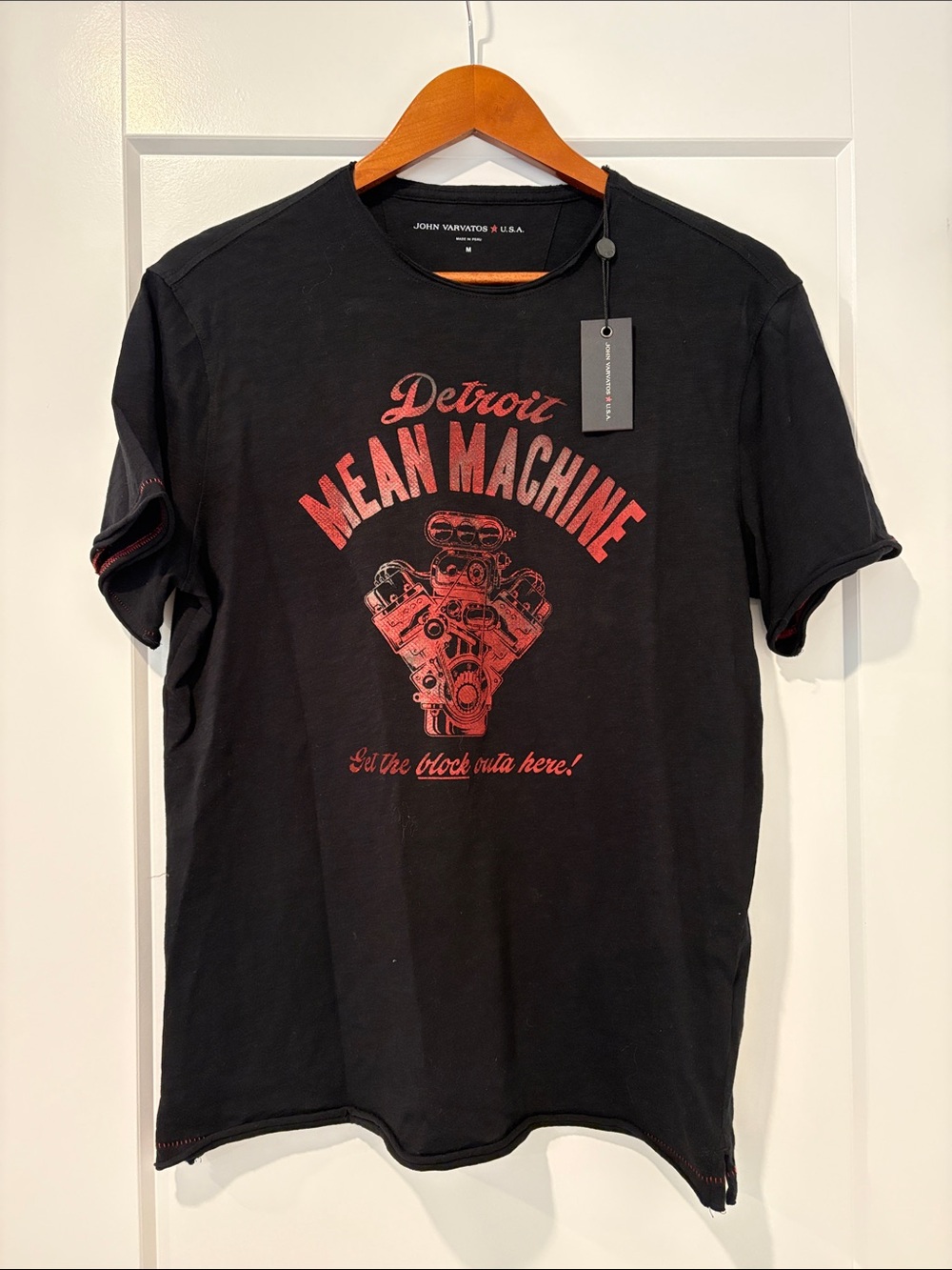 NWT John Varvatos Black "Detroit Mean Machine" Graphic Tee